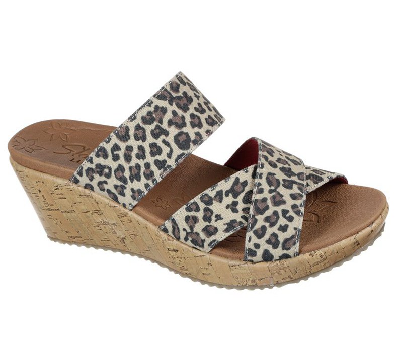 Skechers Dam Leopard Kilar Sandaler - Beverlee - Purrrfect - Sverige (RVZYA-4295)